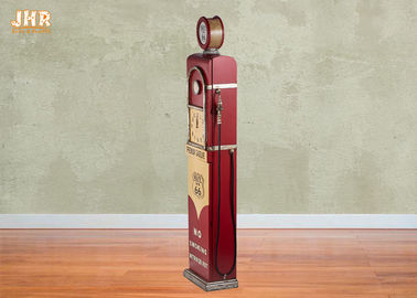 Cremalheira de madeira decorativa de madeira antiga do armazenamento da bomba de gás do pulso de disparo do assoalho da cor vermelha de armário de armazenamento