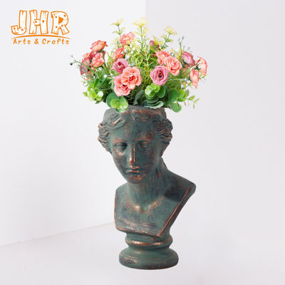 planta Lion Statue Indoor Planters de 33.5x32x44.5cm Clay Flower Pots Antique Bronze