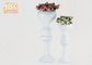 Fibra de vidro branca lustrosa dos vasos internos da tabela da peça central do casamento dos potenciômetros de flor