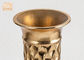 O ouro decorativo dos artigos de Homewares dos vasos do assoalho da forma da trombeta folheou vasos da tabela da fibra de vidro