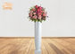 Potenciômetros de flor decorativos dos vasos brancos lustrosos pequenos do assoalho dos plantadores da fibra de vidro