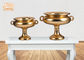 Os vasos pagados da tabela da peça central do casamento da fibra de vidro da folha de ouro/flor rolam o tamanho 2