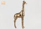Estátua animal ereta da tabela das estatuetas da escultura do girafa da fibra de vidro da folha de ouro