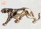 decoração da escultura do leopardo de 130cm com a estátua do animal de Polyresin do revestimento da folha de ouro