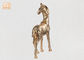 O ouro animal da escultura da fibra de vidro da estátua da zebra de Polyresin da decoração da tabela folheou