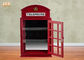 Mobília de madeira decorativa da cremalheira do assoalho do MDF da cor vermelha do armário dos armários britânicos da cabine de telefone