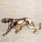 Revestimento animal da folha de ouro da fibra de vidro das estatuetas de Polyresin da estátua animal do leopardo da resina da decoração