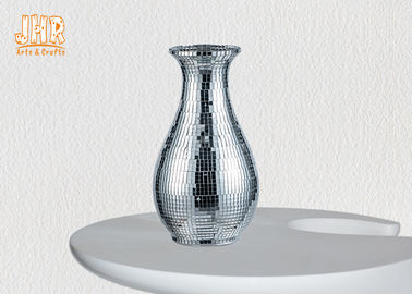 Vasos de prata do vidro de mosaico dos artigos decorativos modernos de Homewares do vaso da tabela da fibra de vidro