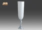 A prata folheou os vasos lustrosos brancos do casamento dos vasos da tabela da fibra de vidro dos vasos do assoalho do suporte