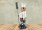 Estátua poli do Tabletop da estatueta do cozinheiro chefe da mini escultura de madeira do cozinheiro chefe da resina dos quadros